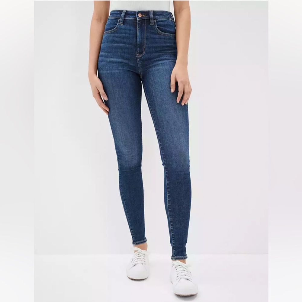 AE Blue Super High Rise Jeggings
